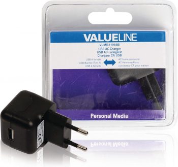 VALUELINE VLM-B11955B USB AC-lader USB A female - AC-huisaan
