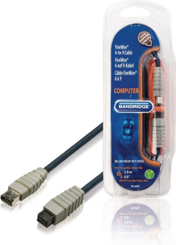 Bandridge BCL6402 FireWire 6 naar 9-kabel IEEE1394 6-pins pl