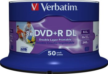 Verbatim 43703 DVD+R DL Wide Inkjet Printable 8x 8.5GB DVD-R